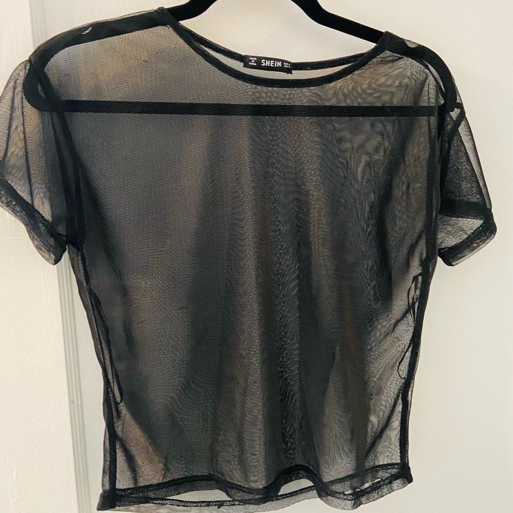 Edm Rave Black Mesh Top